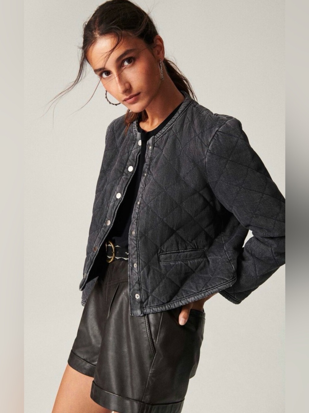 Ba&sh Quilted Gladys Blackstone Jacket